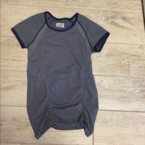 Athleta navy striped shirt